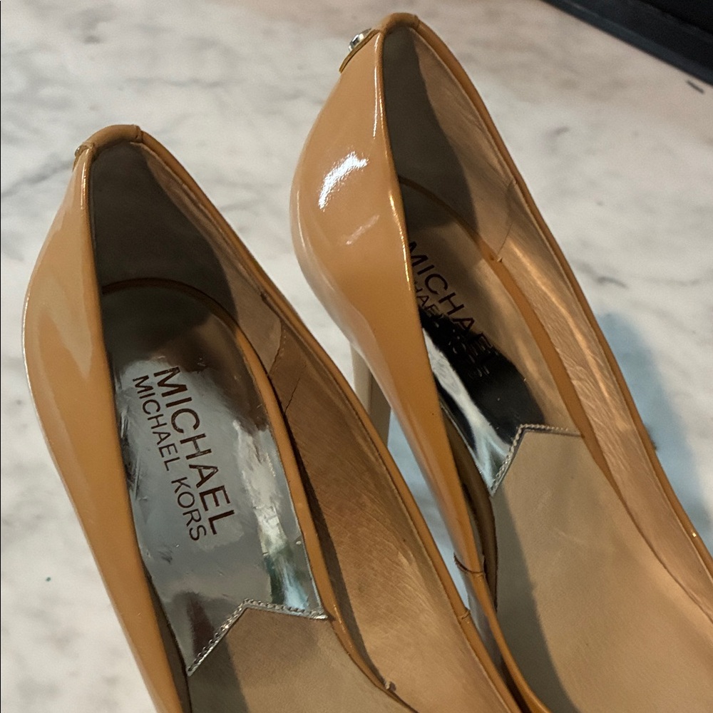 Michael Kors Nude Patent Leather Platform Pumps - Picture 6 of 8